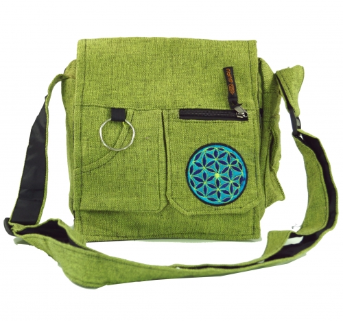 Shoulder bag, hippie bag - green - 25x25x7 cm 