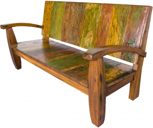 Sitzbank, Sofa aus recyceltem Teakholz - Modell 15b - 75x170x70 cm 