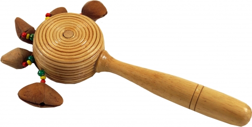 Wooden musical instrument, music percussion rhythm sound instrument, handmade, stick rattle, nutshaker - hand rattle 9 - 24x8x4 cm 
