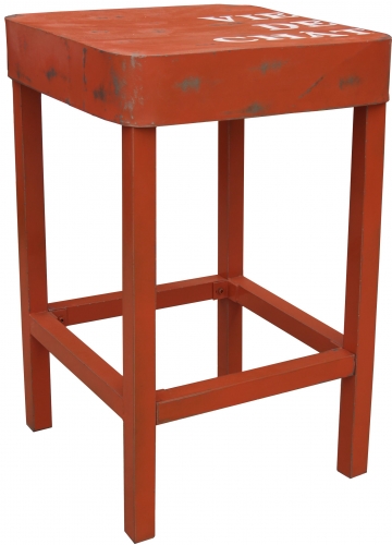High table, side table made of lacquered metal - orange - 110x71x71 cm 