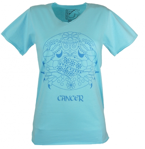 Star sign T-shirt `Cancer` - turquoise