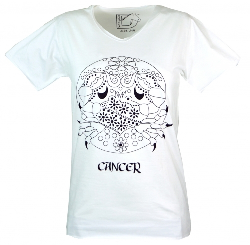 Star sign T-shirt `Cancer` - white