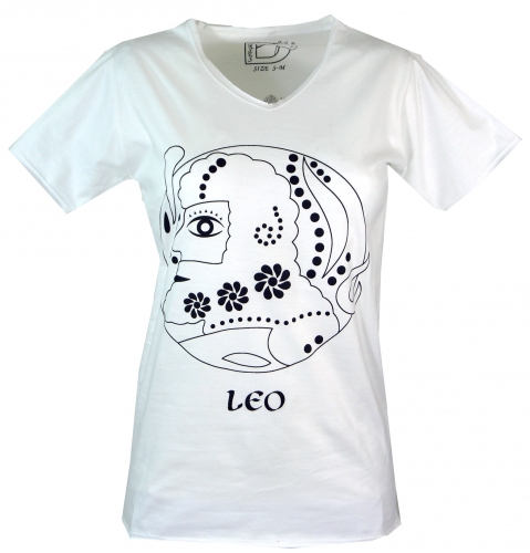 Zodiac sign T-shirt `Lion` - white