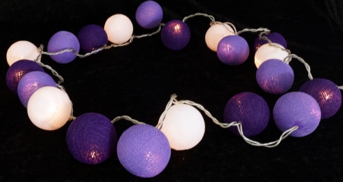 Fabric ball fairy lights LED ball lantern fairy lights - purple - 7x7x350 cm  7 cm