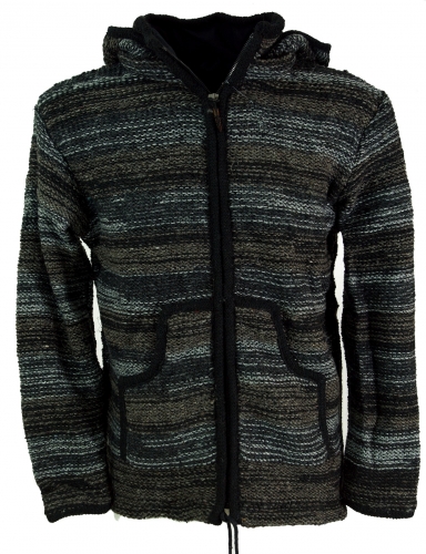 Cardigan, wool jacket, Nepal jacket batik black - Model 24