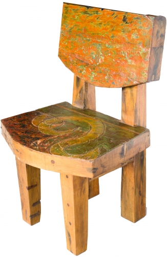 Chair, wooden armchair made from recycled teak - Model 6a - 94x60x40 cm 