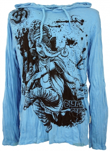 Sure long sleeve shirt, hoodie Dancing Ganesh - light blue
