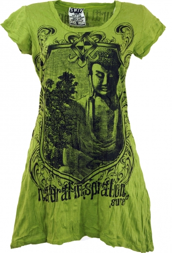 Sure long shirt, mini dress Bodhi tree Buddha - lemon