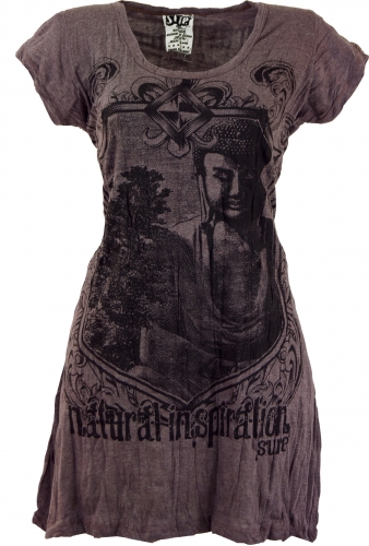 Sure long shirt, mini dress Bodhi tree Buddha - taupe