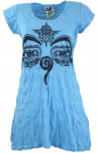 Sure long shirt, mini dress Buddha`s eyes - light blue