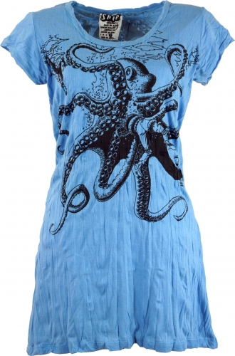 Sure Long Shirt, Mini Dress Octopus - light blue