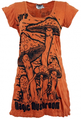 Sure Long Shirt, Mini Dress Magic Mushroom - rust orange