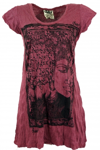 Sure Long Shirt, Minikleid Mantra Buddha - bordeaux