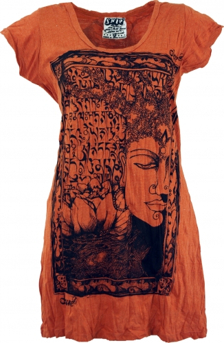 Sure long shirt, mini dress Mantra Buddha - rust orange