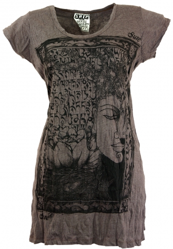 Sure Long Shirt, Minikleid Mantra Buddha - taupe
