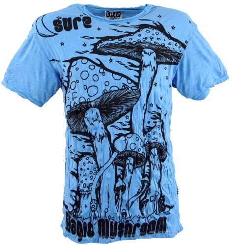 Sure men`s T-shirt Magic Mushroom - light blue
