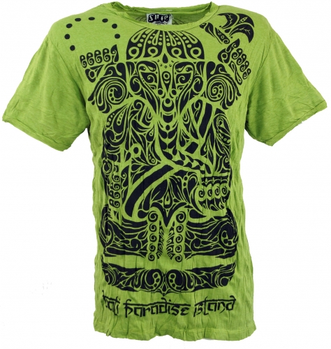 Sure Herren T-Shirt Tribal Ganesha - lemon