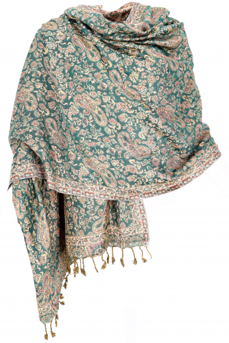 Indian scarf, stole with paisley pattern, shawl - motif 1 - 180x70 cm