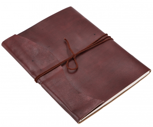 Thin notebook with leather cover, vintage diary - antique look 15*20 cm - brown