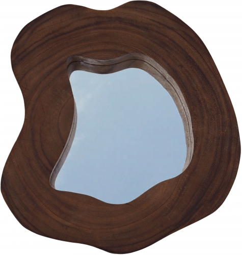 Mirror made from solid tree slice - Model 3 - 29x29x5 cm 