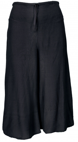 Palazzo pants, 7/8 culottes, boho flared pants, summer pants - black