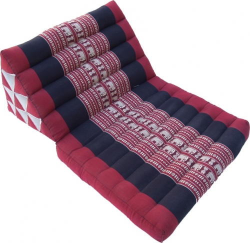Thai cushion, triangular cushion, kapok, day bed with 1 cushion - dark red/black - 30x50x75 cm 