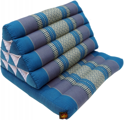 Thai cushion, triangular cushion, kapok, day bed with 1 cushion - turquoise/gray - 30x50x75 cm 