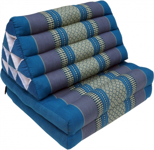 Thai cushion, triangular cushion, kapok, day bed with 2 cushions - turquoise/gray - 30x50x120 cm 