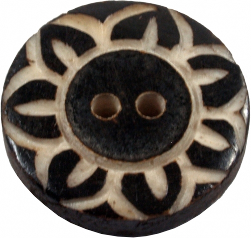 Tibet Knopf aus Horn, Knopf Sonne - 9 2,5 cm