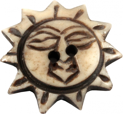 Tibet Knopf aus Horn, Knopf Sonne - 10 3 cm