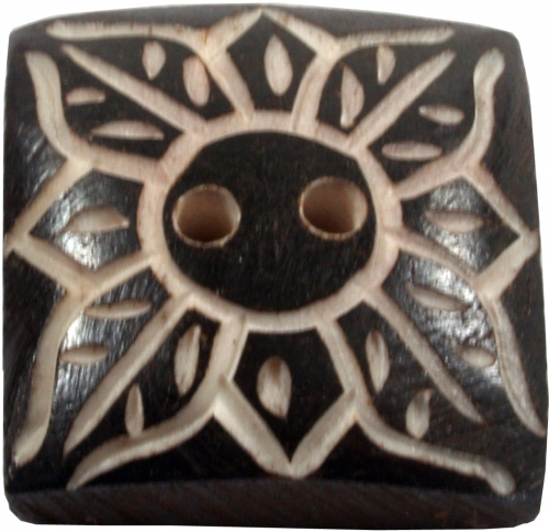 Tibet button made of horn, button flower - 16 - 2x2 cm
