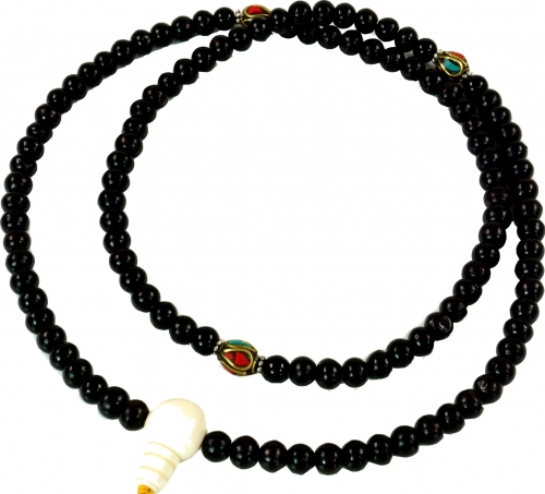 Tibetan mala, wooden bead mala (prayer chain) - model 11 - 88 cm