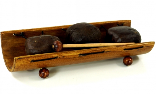 Table chime, music percussion rhythm sound instruments made of bamboo and coconuts, handmade in Bali - Model 4 - 7x28x11 cm 