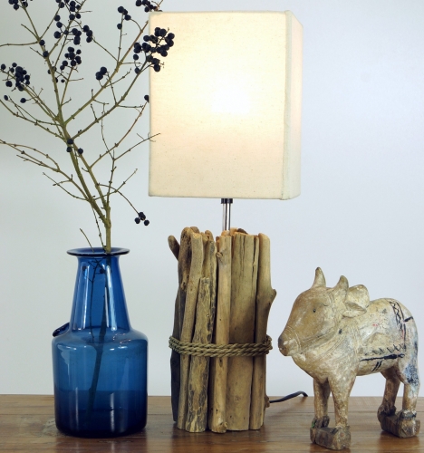 II. Choice table lamp/table lamp, handmade in Bali from natural material, driftwood, cotton - model Kuma - 50x17x17 cm 