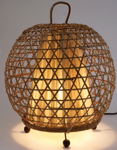 Table lamp/table lamp, handmade in Bali from natural material - Miguel model - 38x32x32 cm 