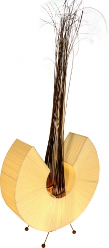 Stehlampe / Stehleucht, in Bali handgemacht aus Naturmaterial, Baumwolle - Modell Zamunda - 80x50x20 cm 