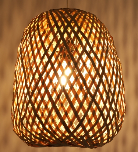 Deckenlampe / Deckenleuchte, in Bali handgemacht aus Naturmaterial, Bambus - Modell Sonora 2 - 39x32x32 cm  32 cm