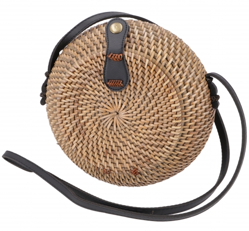 Woven handbag, basket bag, rattan bag, round Bali bag - model 5 - 20x20x7 cm  20 cm