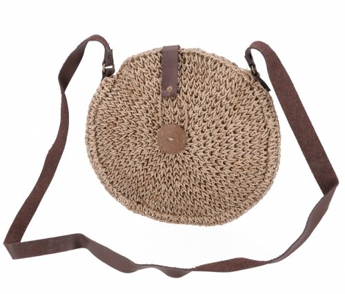 Woven shoulder bag, raffia shoulder bag - model 2 - 28x28x4 cm 