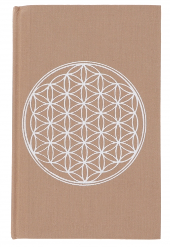 Notebook, diary - Flower of life cappuccino - 17x11x1 cm 