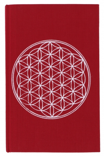 Notebook, diary - Flower of life red - 17x11x1 cm 