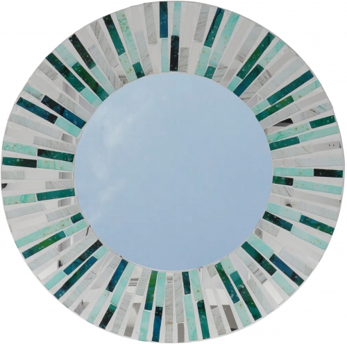 Mosaic mirror - Patchwork green - 50x50x3 cm  50 cm