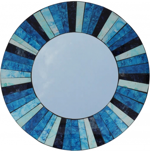Mosaikspiegel - Patchwork blau - 50x50x3 cm  50 cm