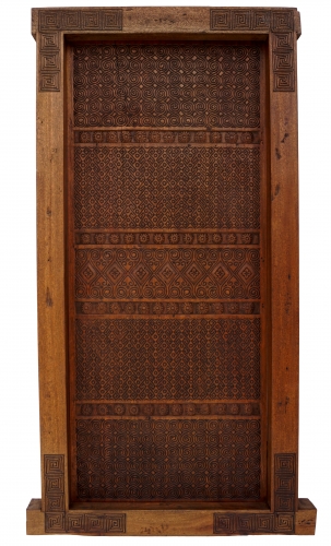 Artfully carved teak door - 180x80x11 cm 