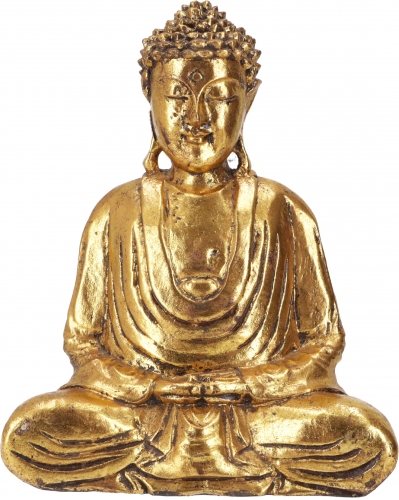 Wooden Buddha, Buddha statue, handmade with gold painting (27 cm) - Model 14