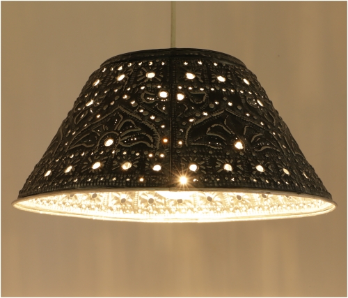 Ceiling lamp/ceiling light, handmade from embossed aluminum - model Lima black - 15x31x31 cm  31 cm