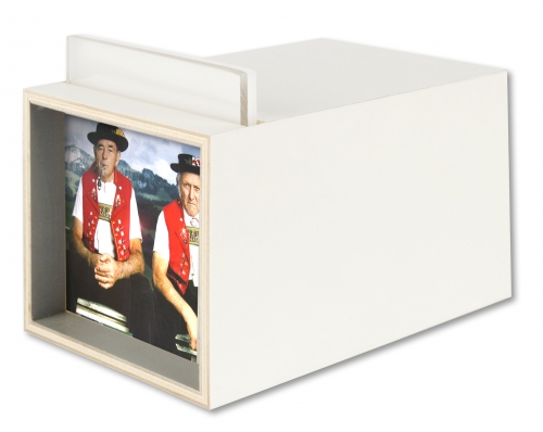 Mini light box, picture light, be lighted picture frame, mini comtomat - white - 8x8x14 cm 