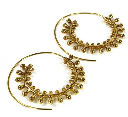 Brass tribal earrings, ethnic earrings 4 cm