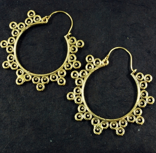 Brass tribal earrings, ethno earrings 4,5 cm