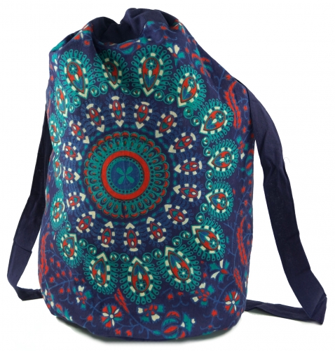 Gym bag backpack, indian mandala shoulder bag, gym bag - blue - 50x40x30 cm 